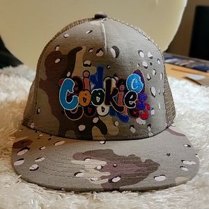 Flatbill Cookies brown camo style snapback baseball cap